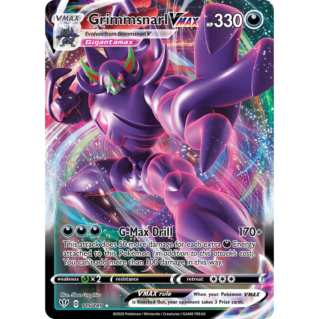 Grimmsnarl VMAX - 115/189 - Ultra Rare - Sword & Shield: Darkness Ablaze - Pokémon TCG