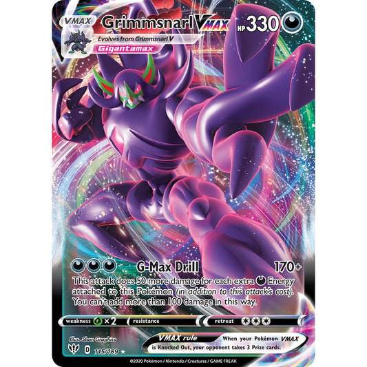 Grimmsnarl VMAX - 115/189 - Ultra Rare - Sword & Shield: Darkness Ablaze - Pokémon TCG