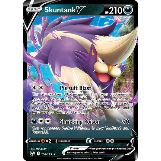 Skuntank V - 108/195 - Ultra Rare - Silver Tempest - Pokemon TCG
