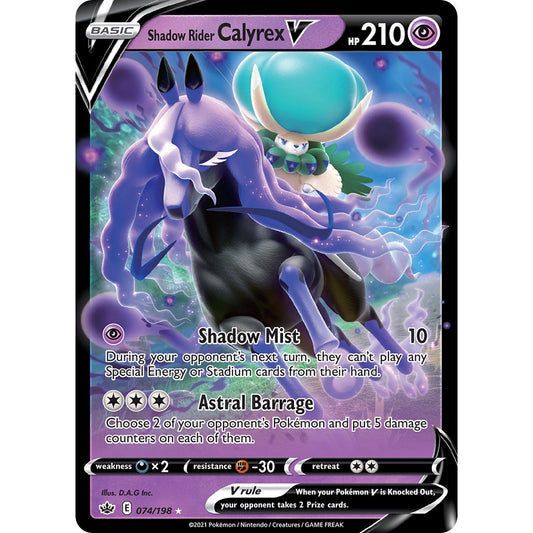 Shadow Rider Calyrex V - 074/198 - Ultra Rare - Chilling Reign - Pokemon TCG