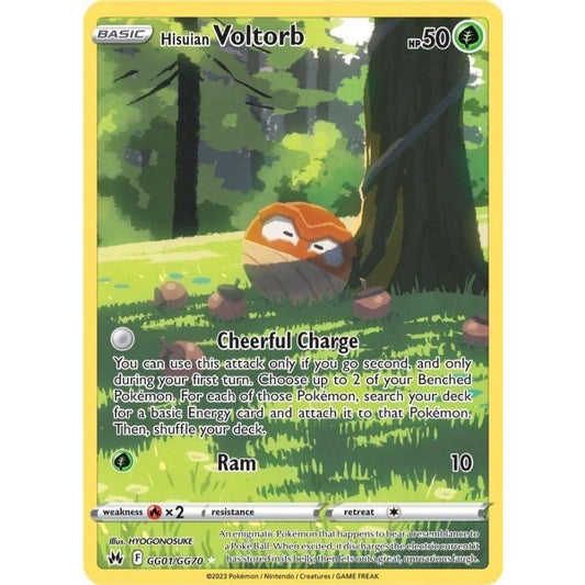 Hisuian Voltorb - GG01/GG70 - Holo Rare - Crown Zenith - Pokemon TCG