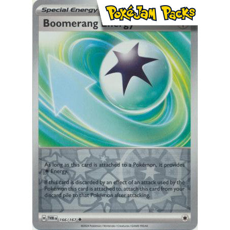 Boomerang Energy - 166/167 - Uncommon Reverse Holo - Twilight Masquerade  - Pokemon TCG