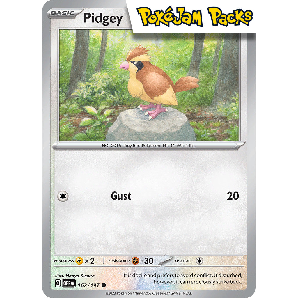Pidgey - 162/197 - Common - Obsidian Flames - Pokémon TCG