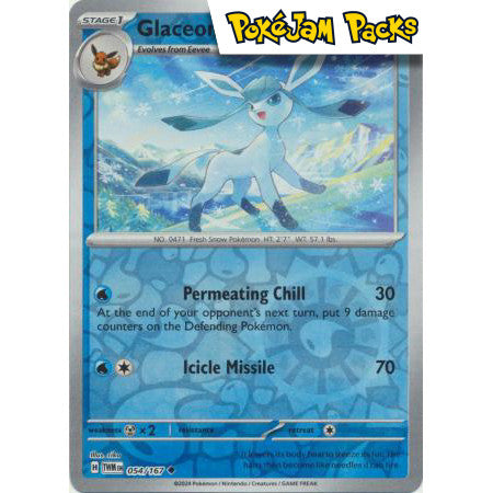 Glaceon - 054/167 - Uncommon Reverse Holo - Twilight Masquerade - Pokémon TCG