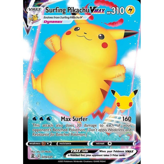 Surfing Pikachu VMAX - 9/25 - Ultra Rare - Celebrations - Pokemon TCG