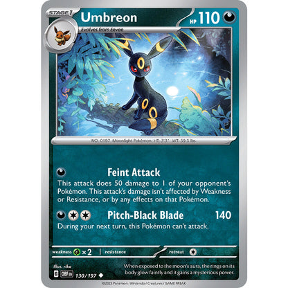 Umbreon - 130/197 - Uncommon - Obsidian Flames - Pokémon TCG
