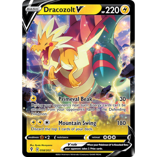 Dracozolt V - 058/203 - Ultra Rare - Sword & Shield: Evolving Skies - Pokémon TCG