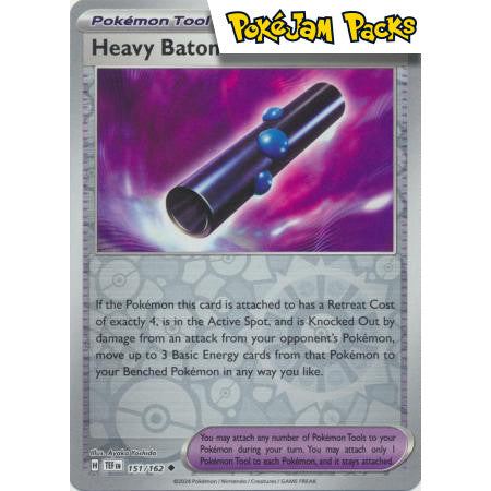 Heavy Baton - 151/162 - Uncommon Reverse Holo - Temporal Forces - Pokémon TCG
