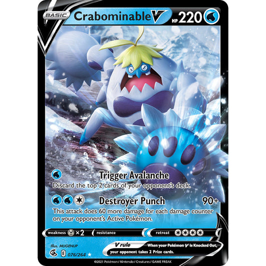 Crabominable V - 076/264 - Ultra Rare - Fusion Strike - Pokemon TCG