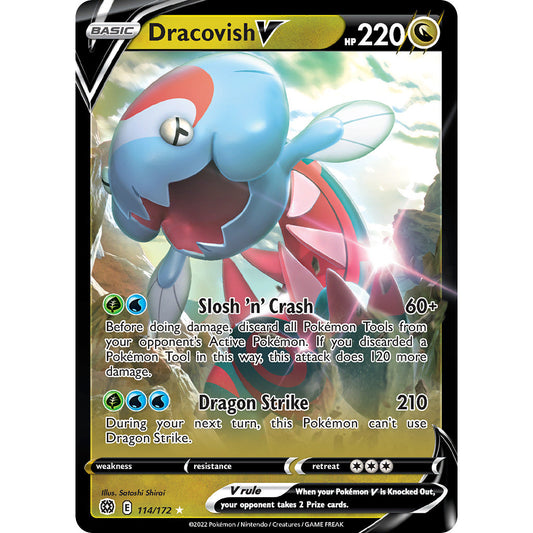 Dracovish V - 114/172 - Ultra Rare - Sword & Shield: Brilliant Stars - Pokémon TCG