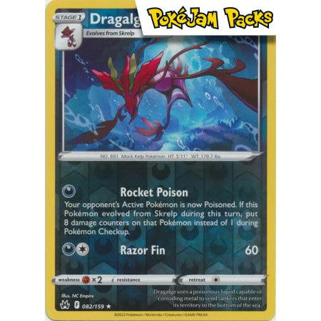 Dragalge - 082/159 - Rare Reverse Holo - Crown Zenith - Pokémon TCG
