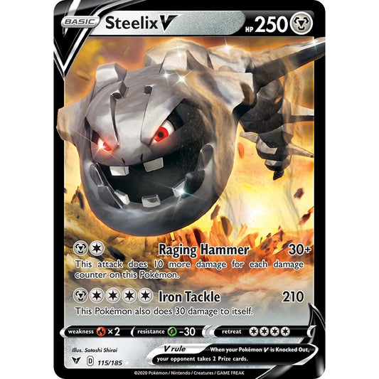 Steelix V - 115/185 - Ultra Rare - Sword & Shield: Vivid Voltage - Pokémon TCG