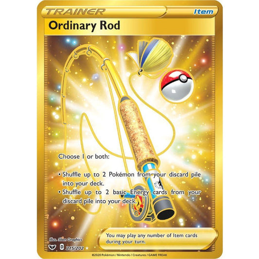 Ordinary Rod - 215/202 - Secret Rare - Sword & Shield - Pokemon TCG