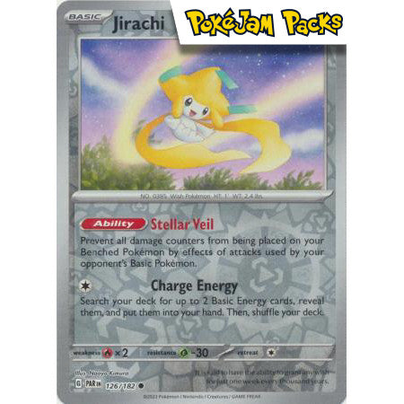Jirachi - 126/182 - Common Reverse Holo - Paradox Rift  - Pokémon TCG