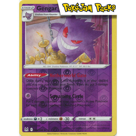 Gengar - 066/196 - Holo Rare Reverse Holo - Lost Origin - Pokémon TCG
