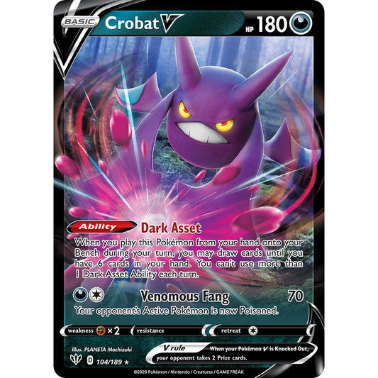 Crobat V - 104/189 - Ultra Rare - Darkness Ablaze - Pokemon TCG