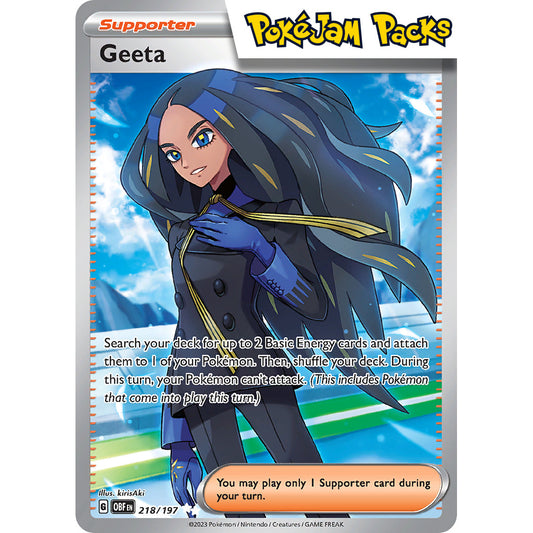 Geeta - 218/197 - Full Art Secret Rare - Obsidian Flames - Pokémon TCG