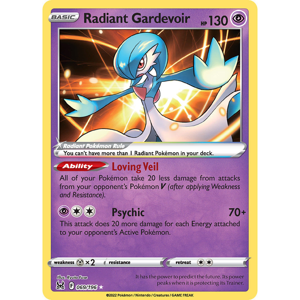 Radiant Gardevoir - 069/196 - Radiant Rare - Sword & Shield: Lost Origin - Pokémon TCG