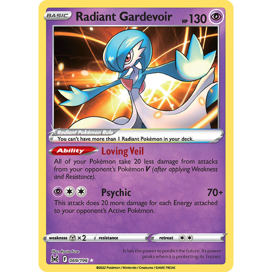 Radiant Gardevoir - 069/196 - Radiant Rare - Sword & Shield: Lost Origin - Pokémon TCG