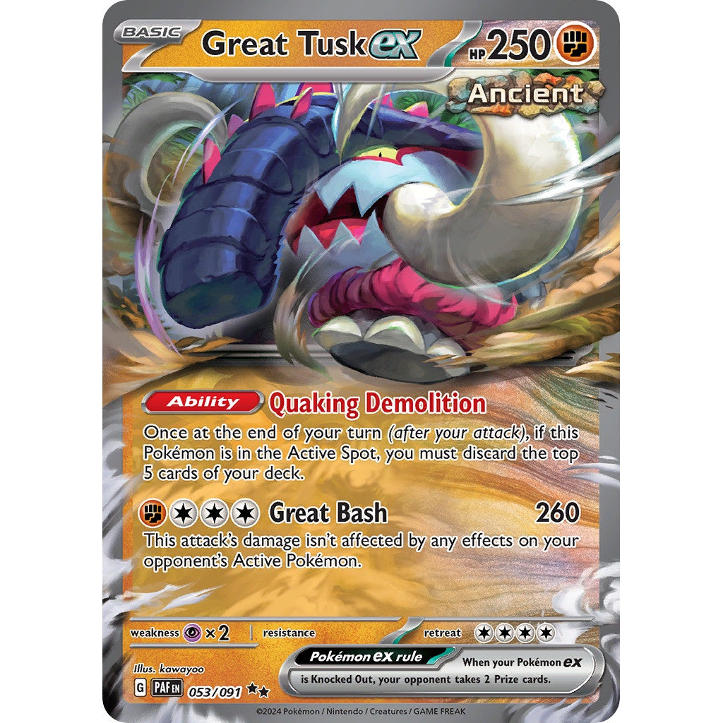 Great Tusk ex - 053/091 - Ultra Rare - Paldean Fates - Pokémon TCG