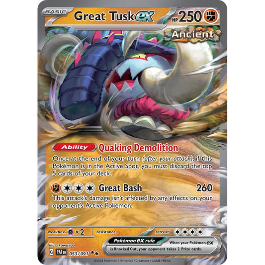 Great Tusk ex - 053/091 - Ultra Rare - Paldean Fates - Pokémon TCG