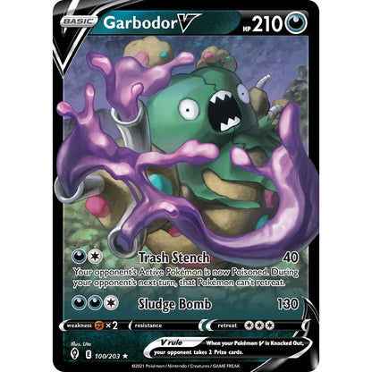 Garbodor V - 100/203 - Ultra Rare - Evolving Skies - Pokemon TCG