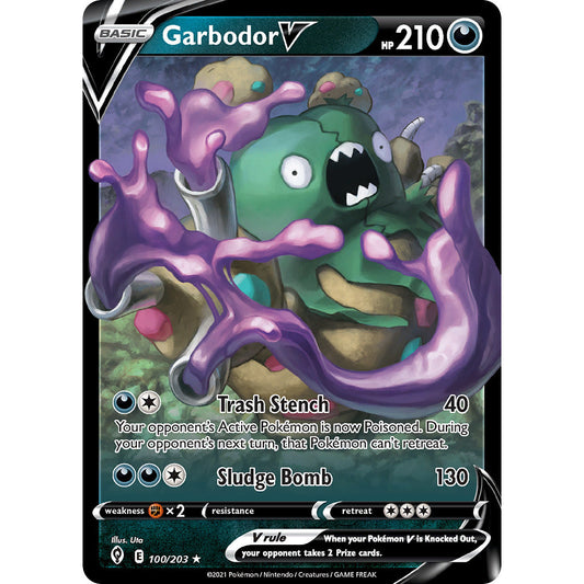 Garbodor V - 100/203 - Ultra Rare - Evolving Skies - Pokemon TCG