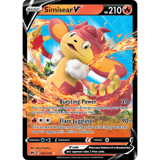 Simisear V - 022/159 - Ultra Rare - Crown Zenith - Pokémon TCG