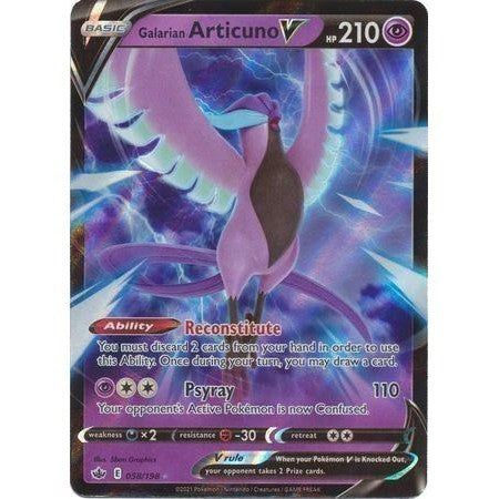 Galarian Articuno V - 058/198 - Ultra Rare - Chilling Reign - Pokemon TCG