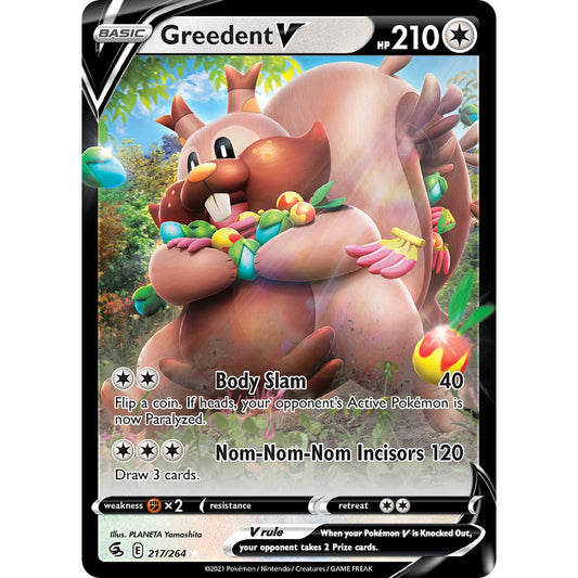 Greedent V - 217/264 - Ultra Rare - Fusion Strike - Pokemon TCG