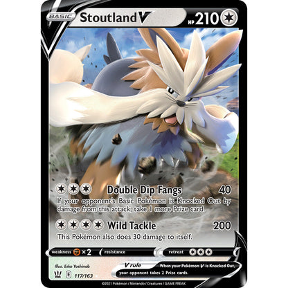 Stoutland V - 117/163 - Ultra Rare - Battle Styles - Pokemon TCG