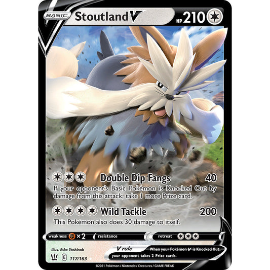 Stoutland V - 117/163 - Ultra Rare - Battle Styles - Pokemon TCG