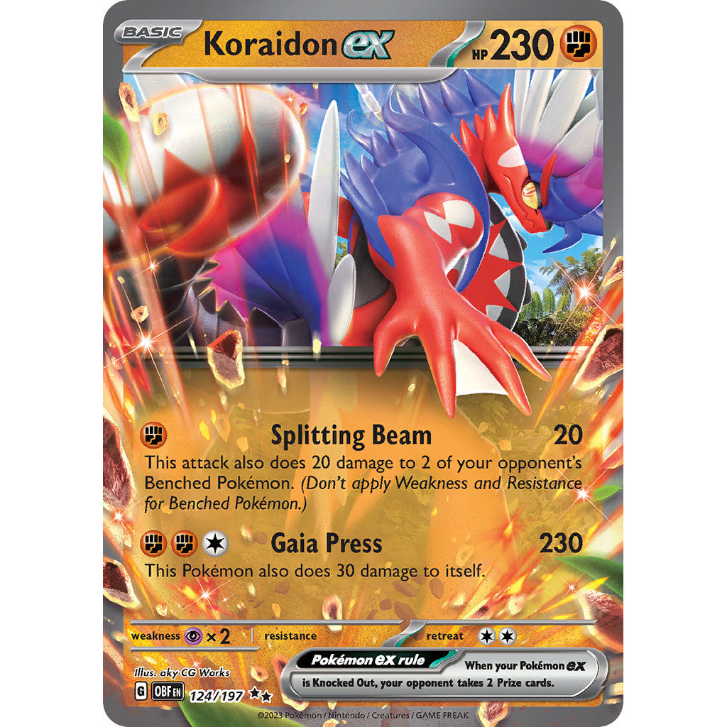 Koraidon ex - 124/197 - Ultra Rare - Obsidian Flames - Pokémon TCG