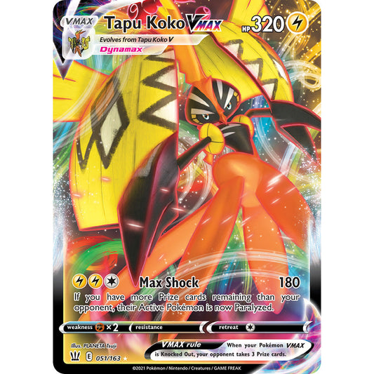 Tapu Koko VMAX - 051/163 - Ultra Rare - Sword & Shield: Battle Styles - Pokémon TCG
