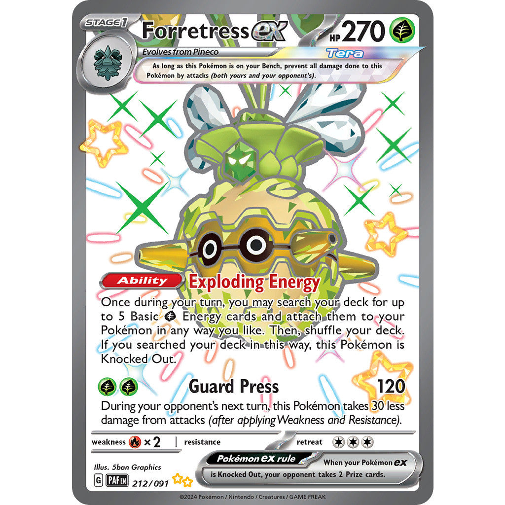 Forretress ex - 212/091 - Shiny Ultra Rare - Paldean Fates - Pokémon TCG
