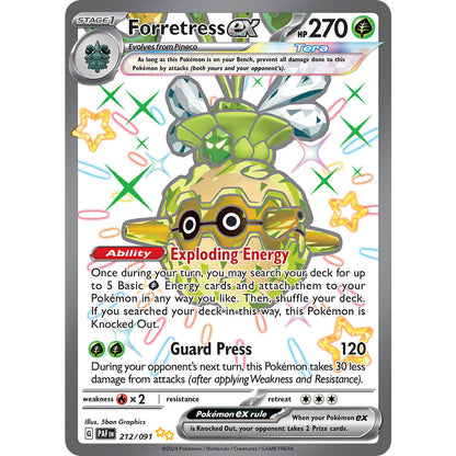 Forretress ex - 212/091 - Shiny Ultra Rare - Paldean Fates - Pokémon TCG