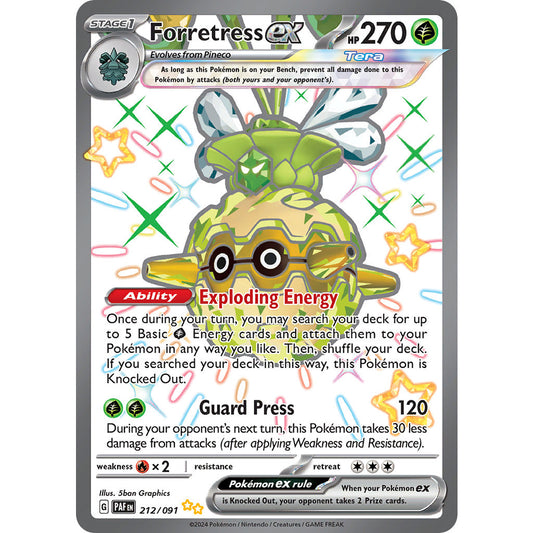 Forretress ex - 212/091 - Shiny Ultra Rare - Paldean Fates - Pokémon TCG
