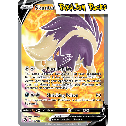 Skuntank V - 180/195 - Full Art Ultra Rare - Silver Tempest - Pokémon TCG