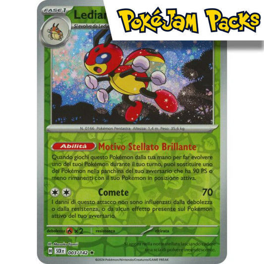 Ledian - 003/142 - Reverse Holo Rare - Stellar Crown - Pokémon TCG