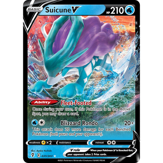 Suicune V - 031/203 - Ultra Rare - Sword & Shield: Evolving Skies - Pokémon TCG