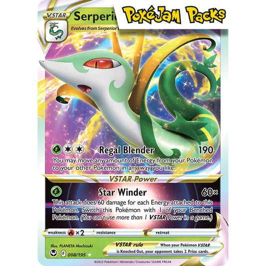 Serperior VSTAR - 008/195 - Ultra Rare - Sword & Shield: Silver Tempest - Pokémon TCG