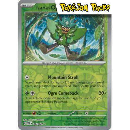 Teal Mask Ogerpon - 024/167 - Holo Rare Reverse Holo - Twilight Masquerade  - Pokémon TCG