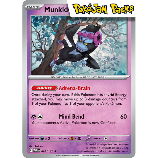 Munkidori - 095/167 - Rare Reverse Holo - Twilight Masquerade - Pokémon TCG