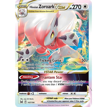 Hisuian Zoroark VSTAR - 147/196 - Ultra Rare - Lost Origin - Pokemon TCG