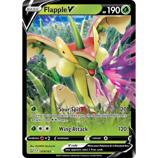 Flapple V - 018/163 - Ultra Rare - Sword & Shield: Battle Styles - Pokémon TCG