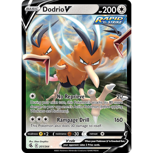 Dodrio V - 201/264 - Ultra Rare - Fusion Strike - Pokemon TCG