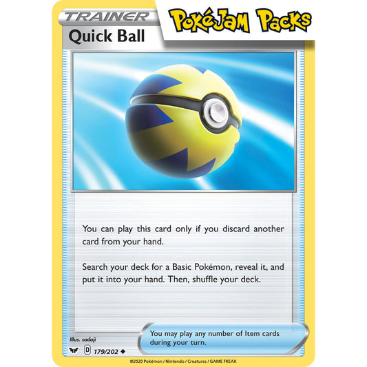 Quick Ball - 179/202 - Uncommon - Sword & Shield (Base Set) - Pokémon TCG