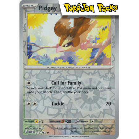 Pidgey - 016/165 - Common Reverse Holo - Scarlet & Violet 151  - Pokémon TCG