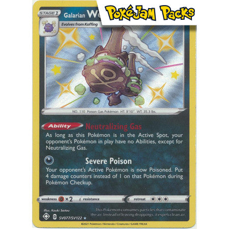 Galarian Weezing - SV77/SV122 - Shiny Rare - Shining Fates - Pokémon TCG