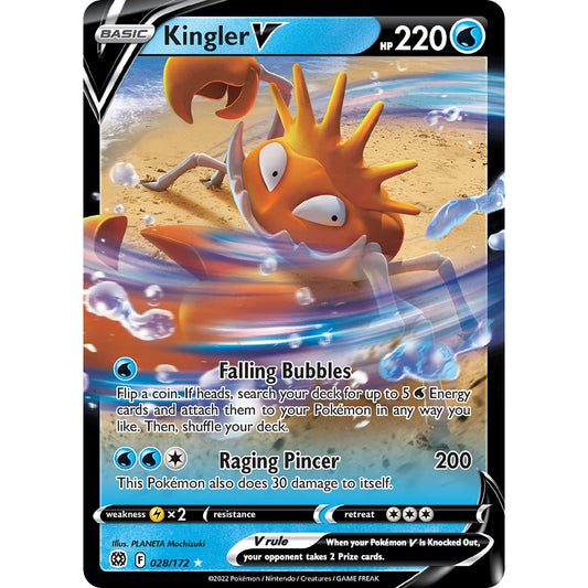 Kingler V - 028/172 - Ultra Rare - Sword & Shield: Brilliant Stars - Pokémon TCG